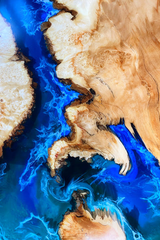 River Resin Wood Dining Table