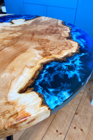 River Resin Wood Dining Table