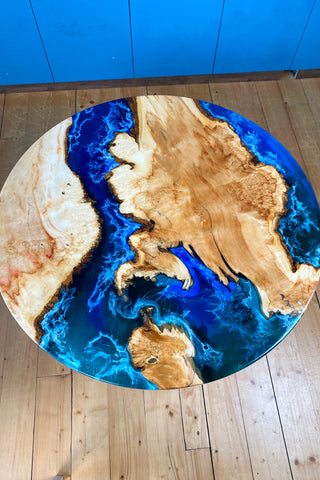 River Resin Wood Dining Table