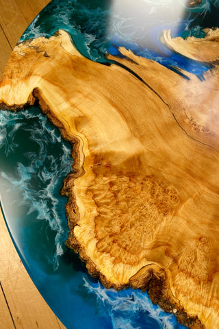 River Resin Wood Dining Table