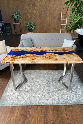 Rechteckiger Epoxy River Esstisch