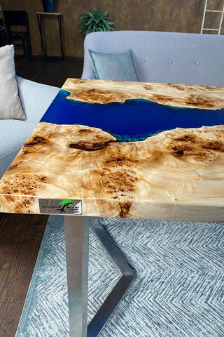 Rechteckiger Epoxy River Esstisch