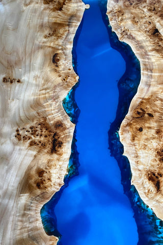 Rechteckiger Epoxy River Esstisch