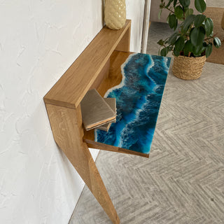 Console Table with Epoxy Ocean