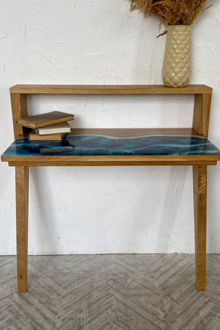 Console Table with Epoxy Ocean