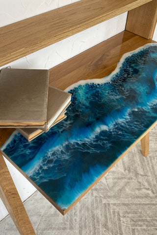 Console Table with Epoxy Ocean
