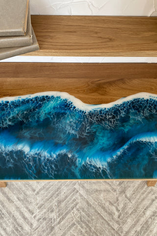Console Table with Epoxy Ocean