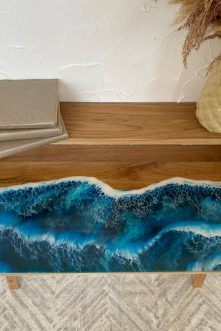 Console Table with Epoxy Ocean