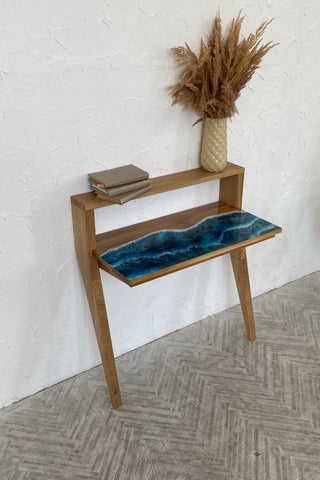 Console Table with Epoxy Ocean