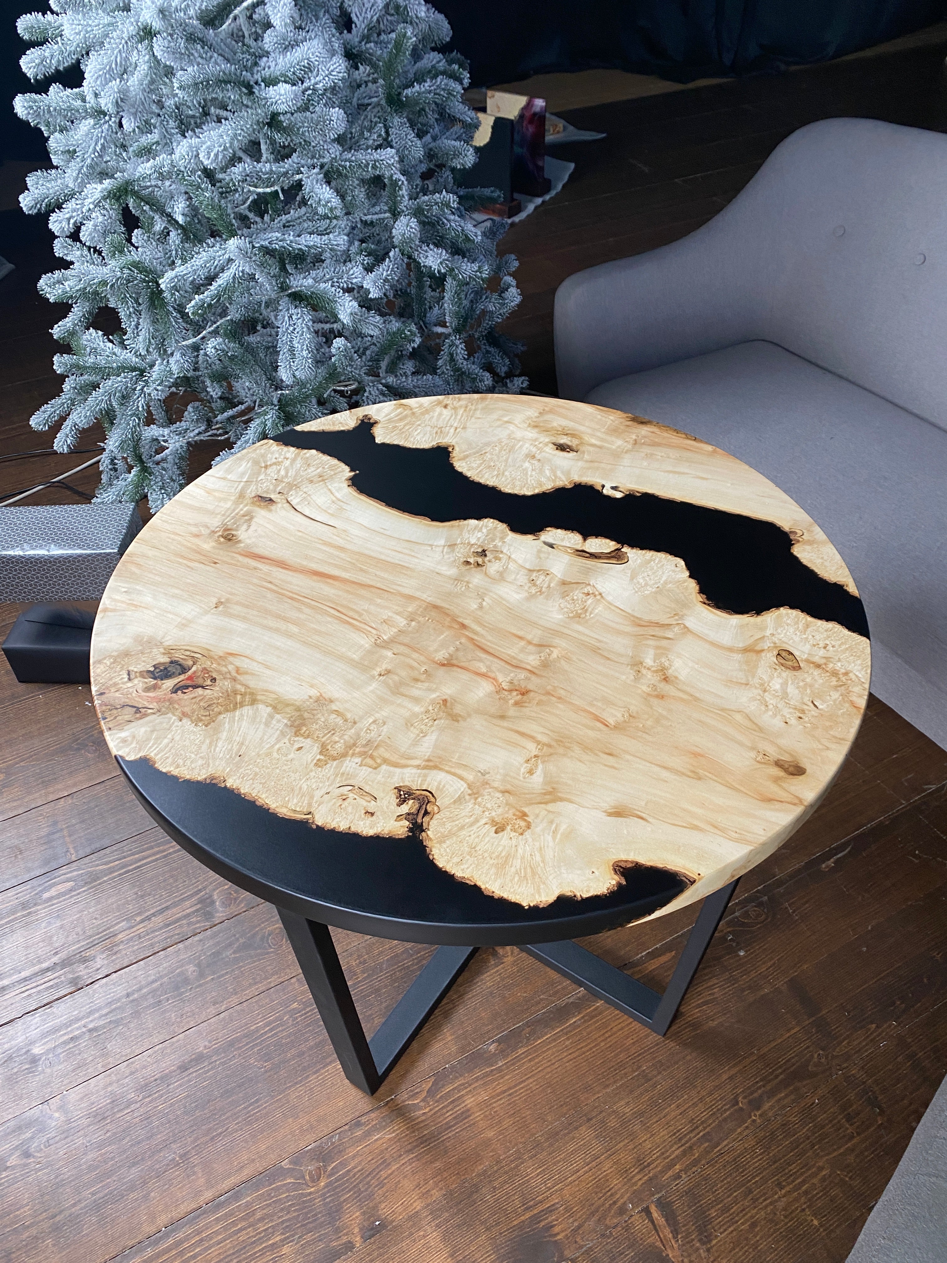 Black Round Epoxy Resin Dining Table, Epoxy Furniture, Furniture Art,  Design Epoxy, Epoxy Table Art, Live Edge Resin Table, Wood Epoxy Table